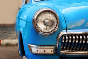 classic blue car 