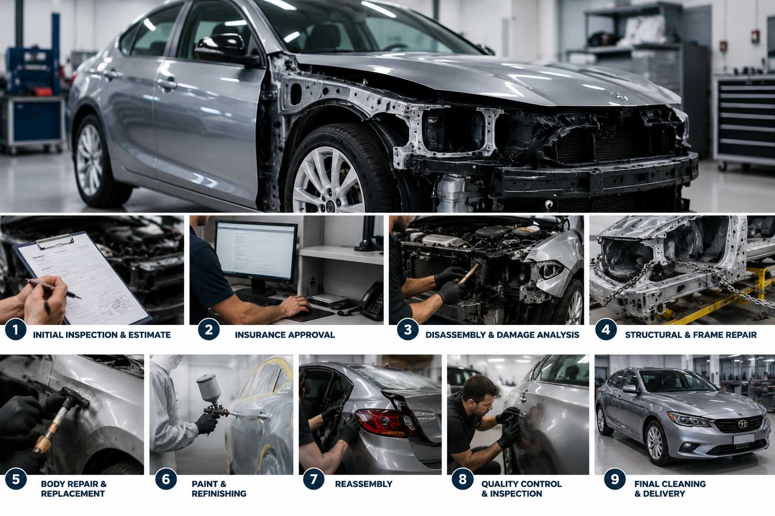 step by step collision repair process